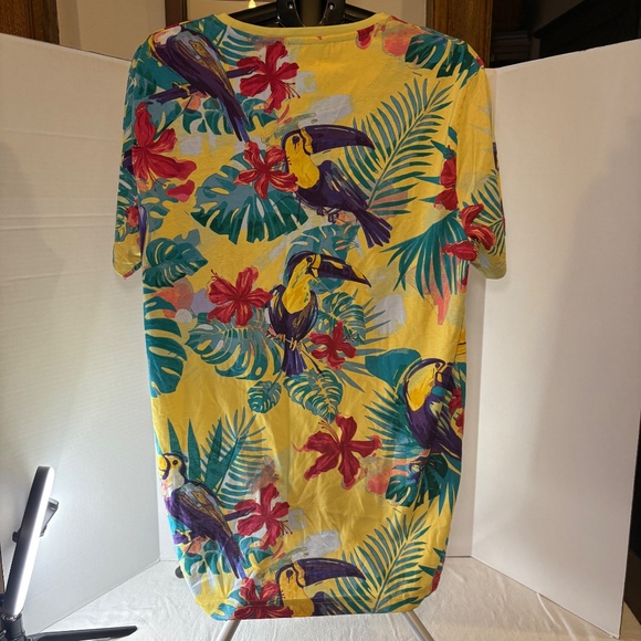 Cropp Slim Fit Mens XXL T-Shirt Toucan Hawaiian Graphic Tee Tropical/Beach NEW - Picture 3 of 8